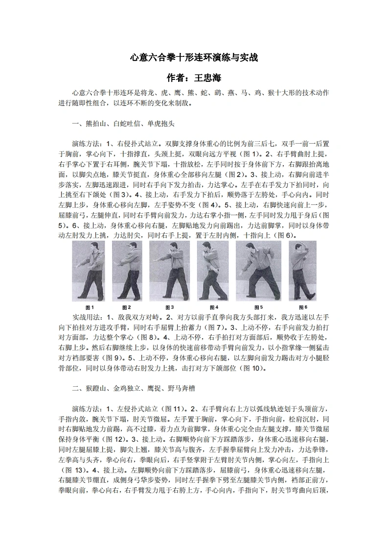 《心意六合拳十形连环演练与实战》王忠海-四书格