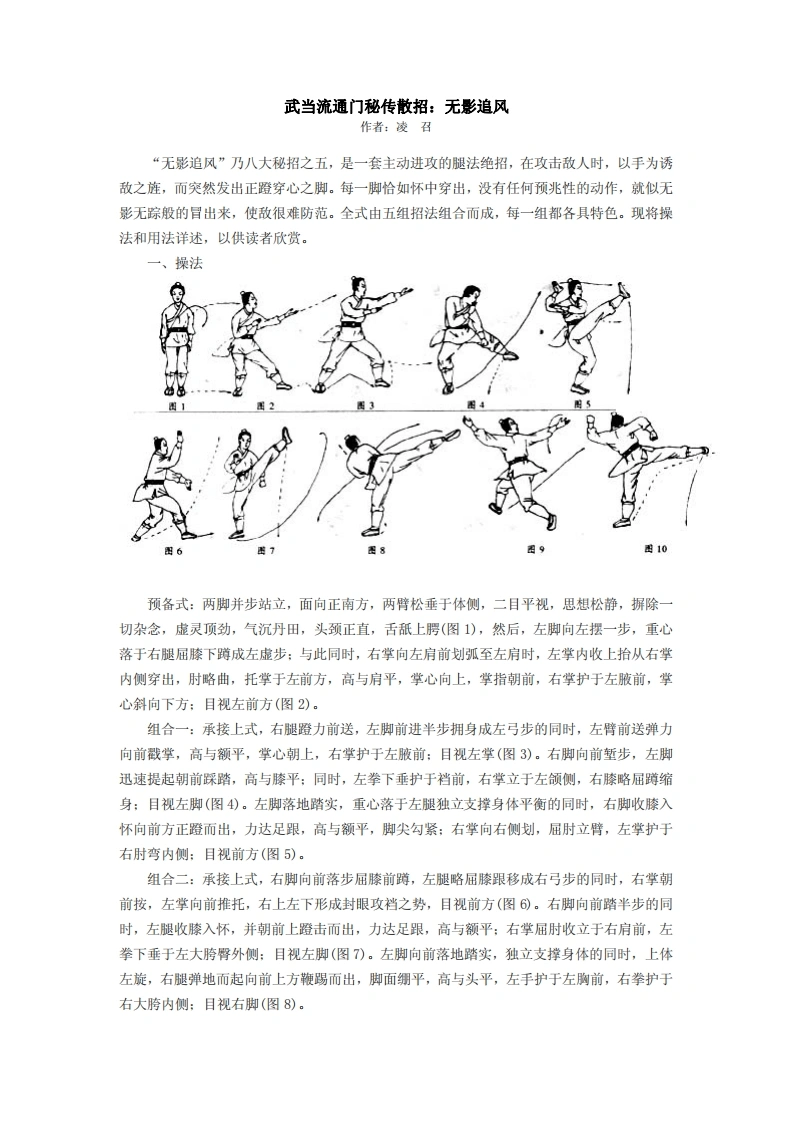 《武当流通门秘传散招：无影追风》凌召-四书格