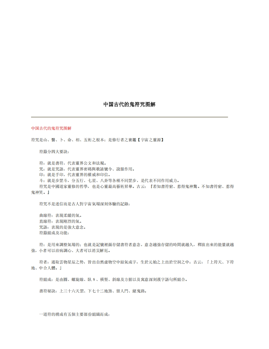 中国古代的符咒图解与应用