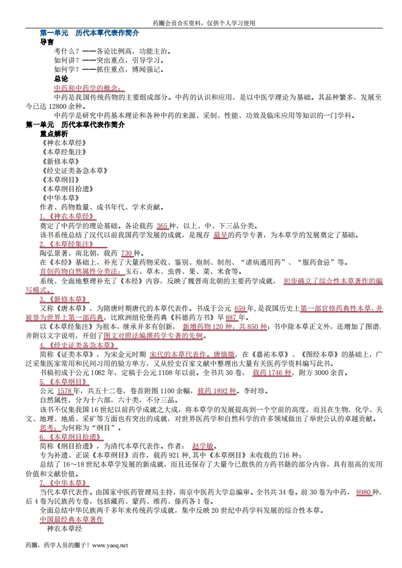 中药讲义试看-四书格