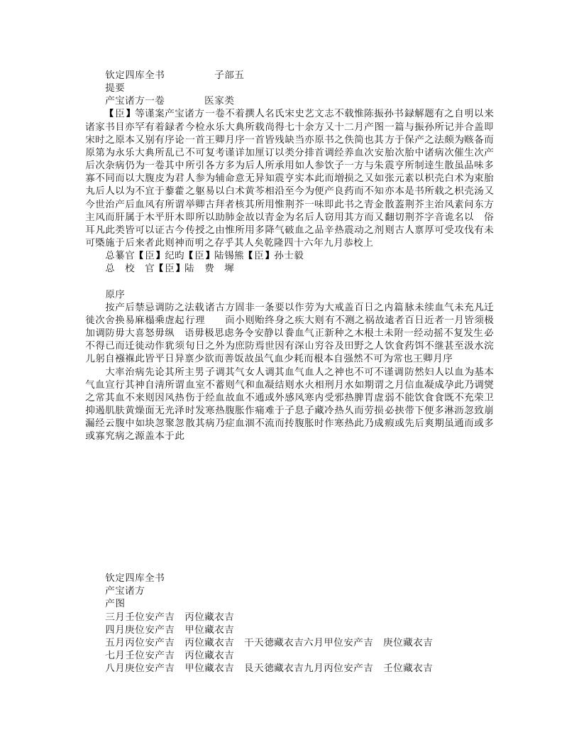 产宝诸方