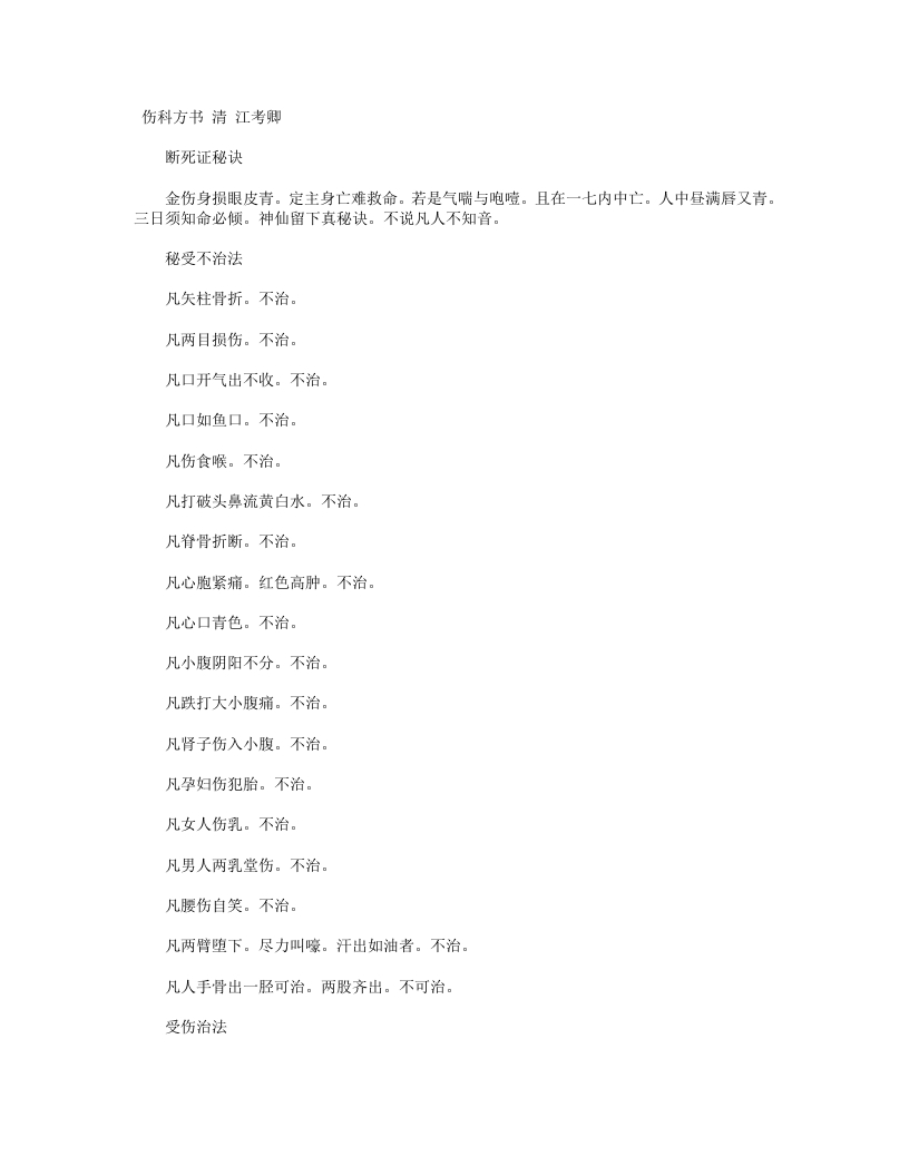 伤科方书
