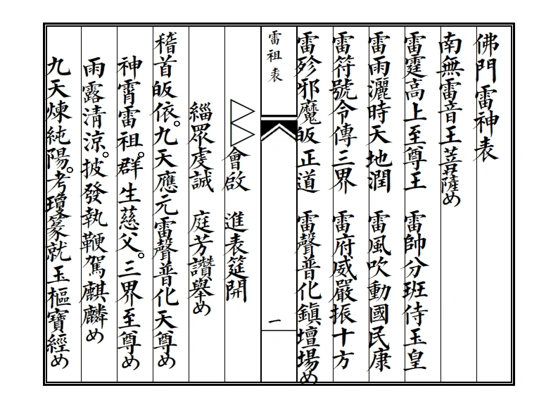 佛教雷神表-四书格