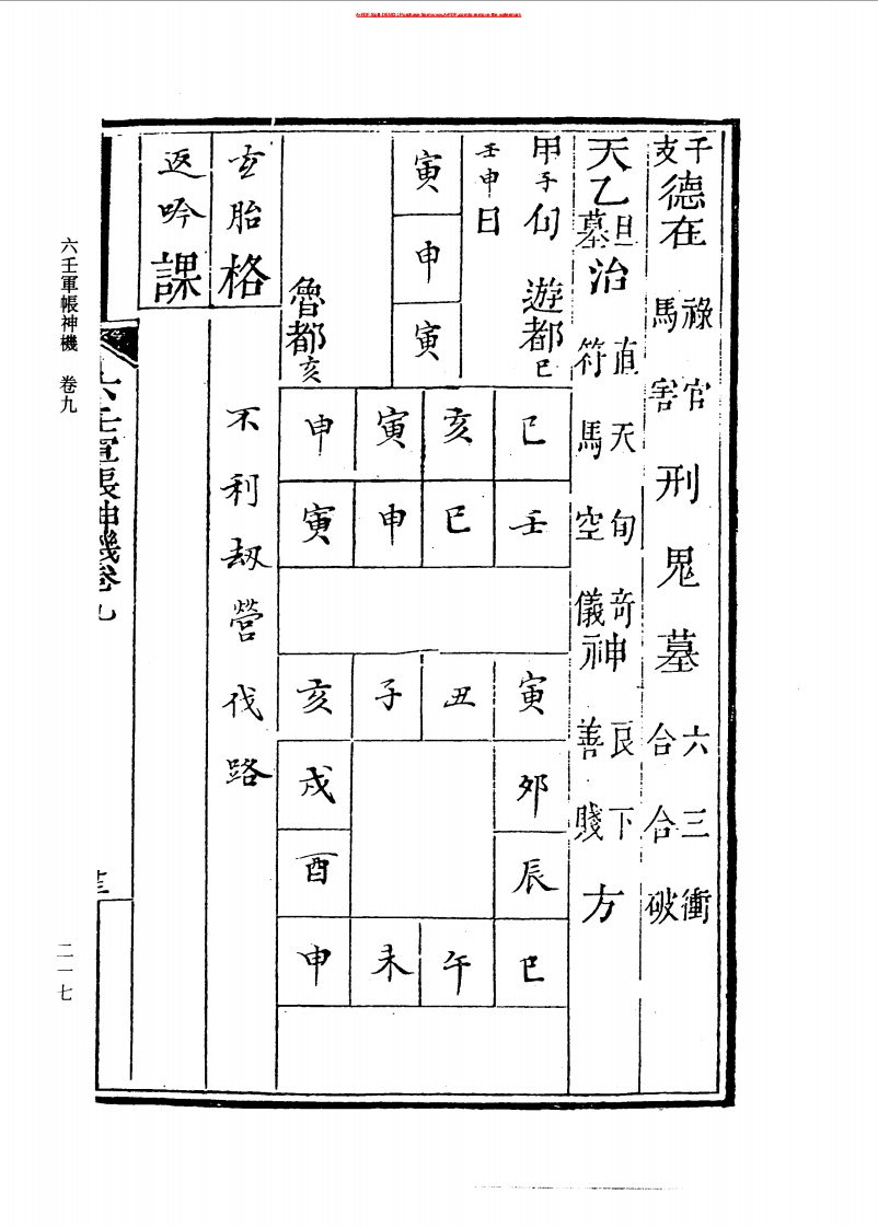 六壬军帐神机_卷五至卷十九_