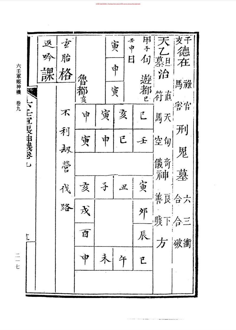 六壬军帐神机卷05-卷19_古本