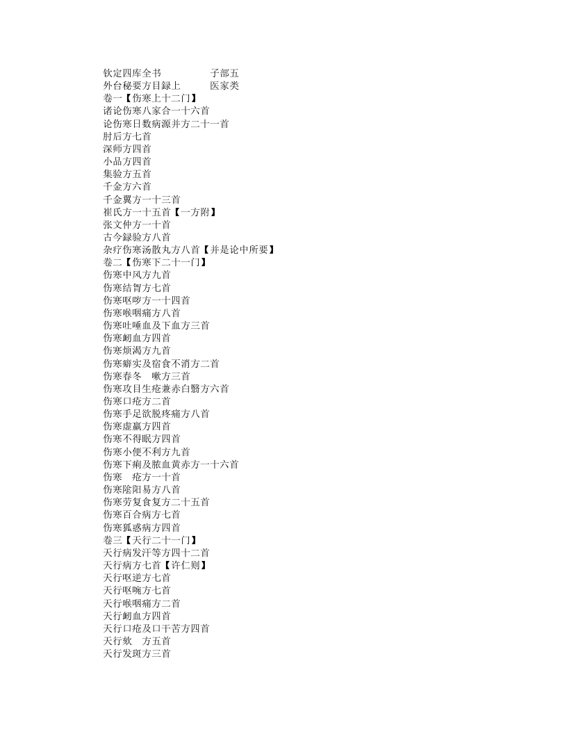外台秘要方