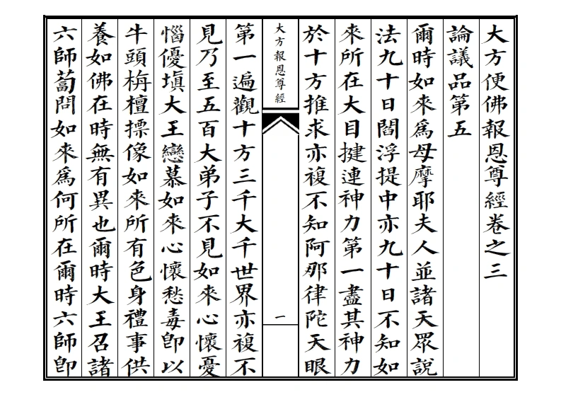 大方便佛报恩尊经卷之三-四书格