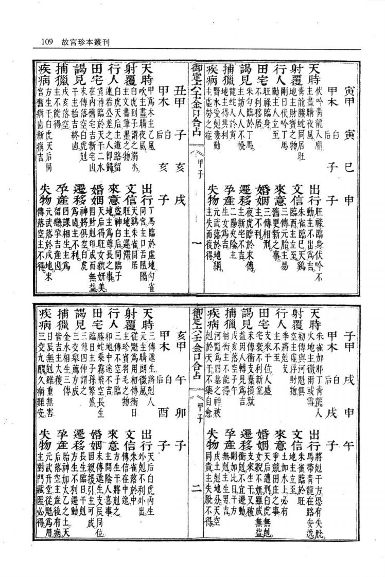 御定六壬金口合占1