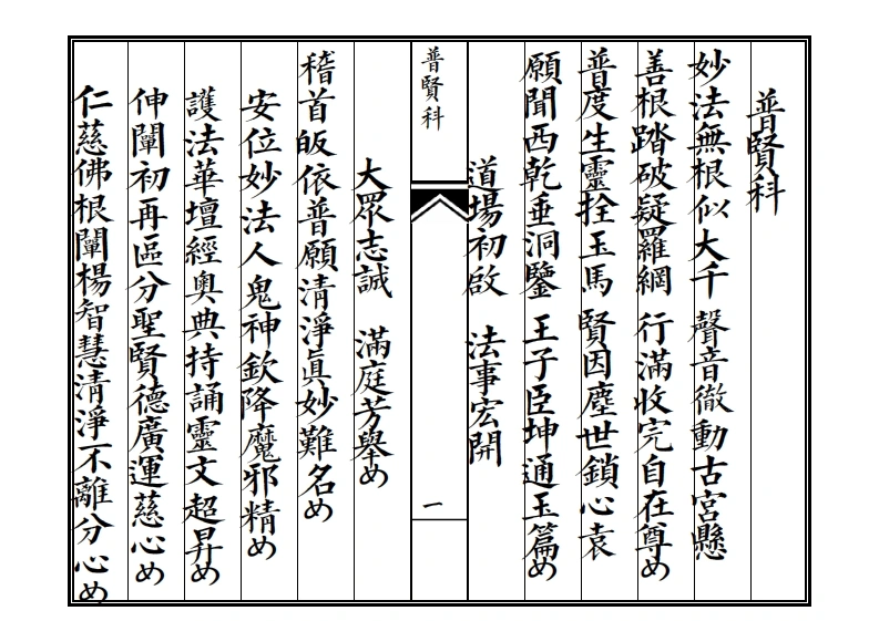 普贤科-四书格
