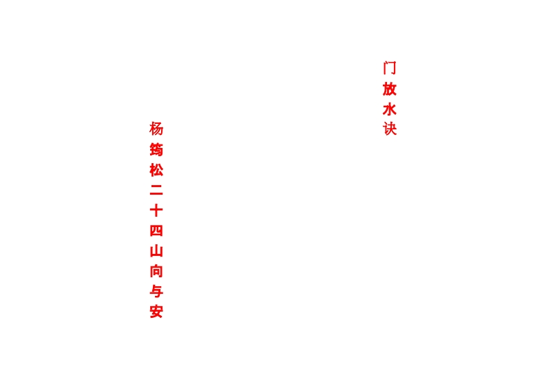 杨公二十四山向诀与放门放水诀