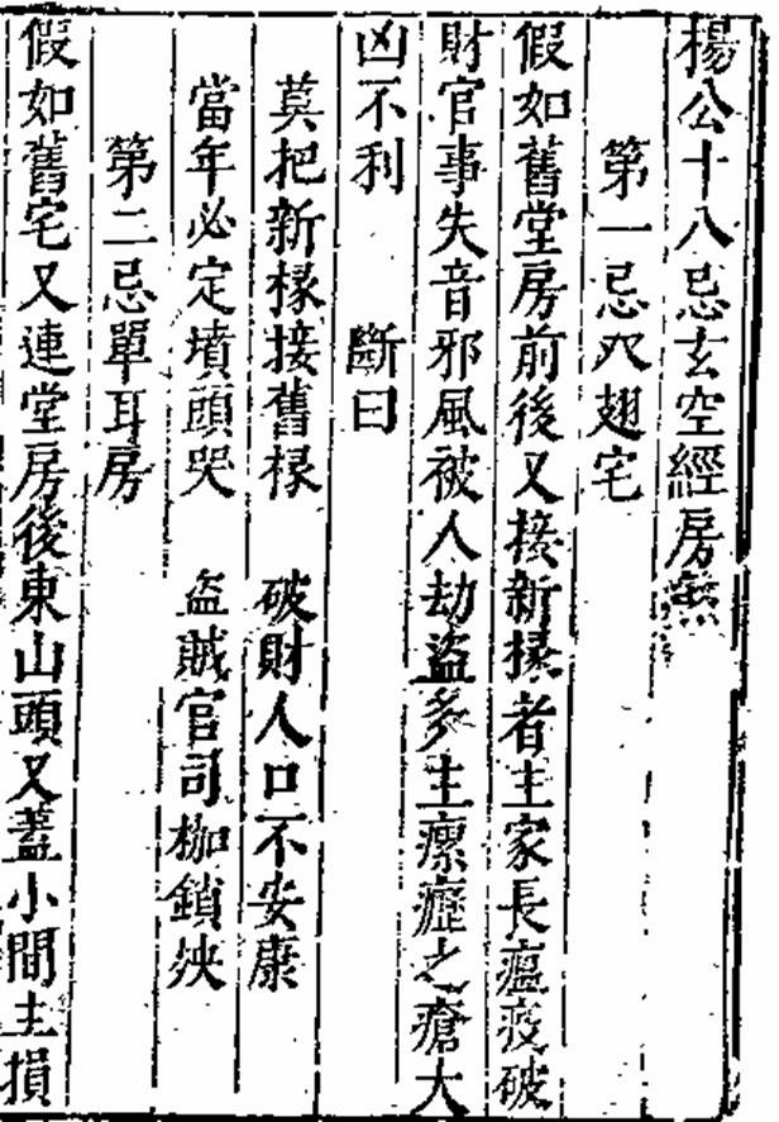 杨公十八忌玄空经房煞