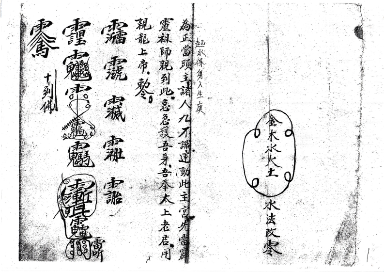 清代道教法术符书铁牛水法-四书格