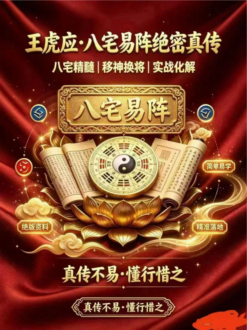 王虎应-【王虎应·八宅易‬阵绝密真传·阳宅吉凶布局全集】正统八‬宅精髓16万元培训费500页