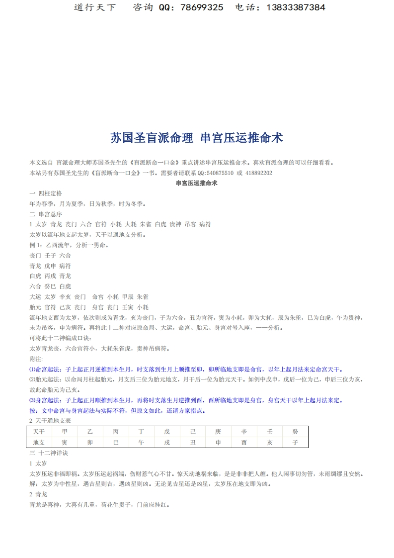 苏国圣_盲派命理_串宫压运推命术