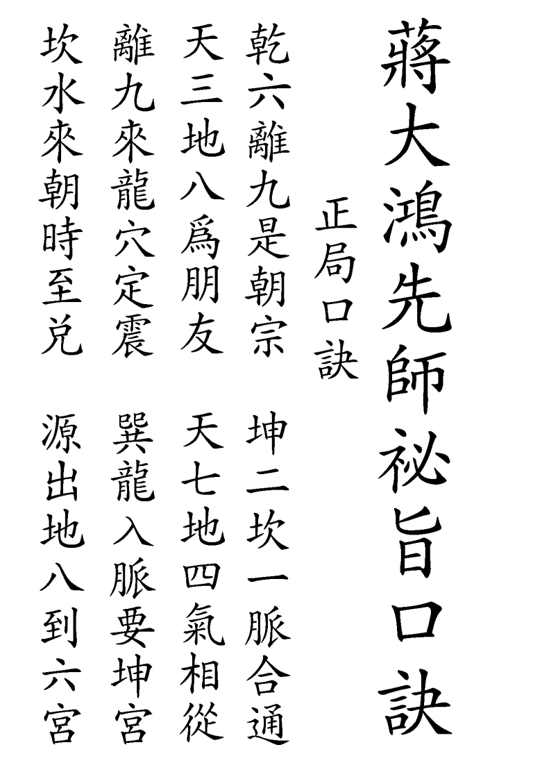 蒋大鸿地理秘要-正变48局口诀