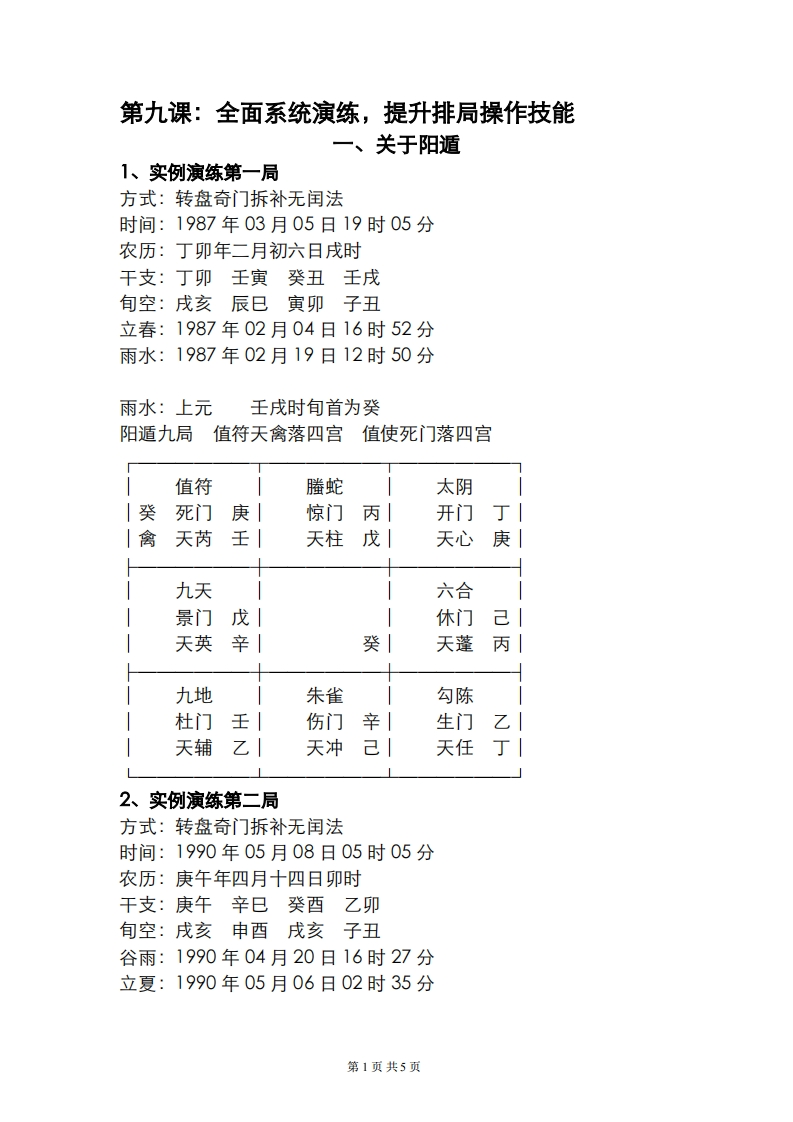 蔡炳丁-奇门全面系统演练，提升排局操作技能