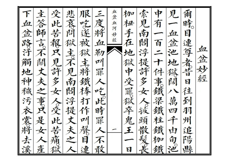 血盆血河妙经-四书格