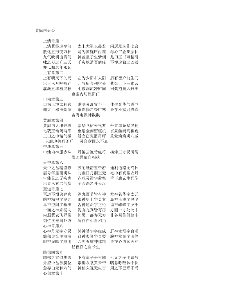 黄庭内景经-三国魏-佚名